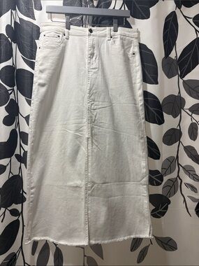 Mystree Crisp White Denim Mini Skirt